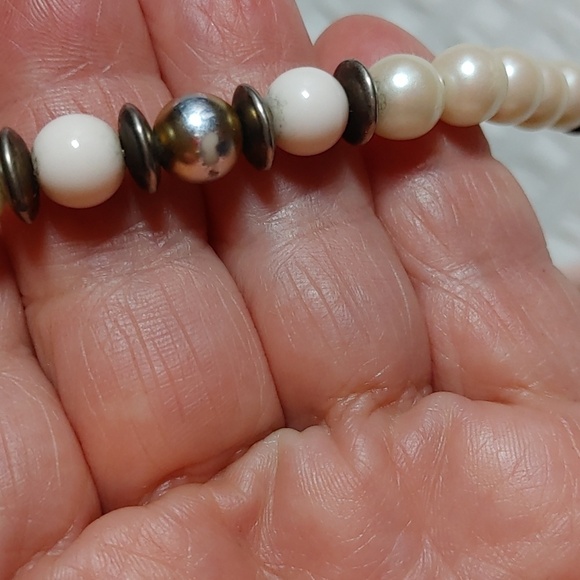 Vintage 1928 Signed Faux Pearl with Pink Teardrop Beads - Picture 15 of 15